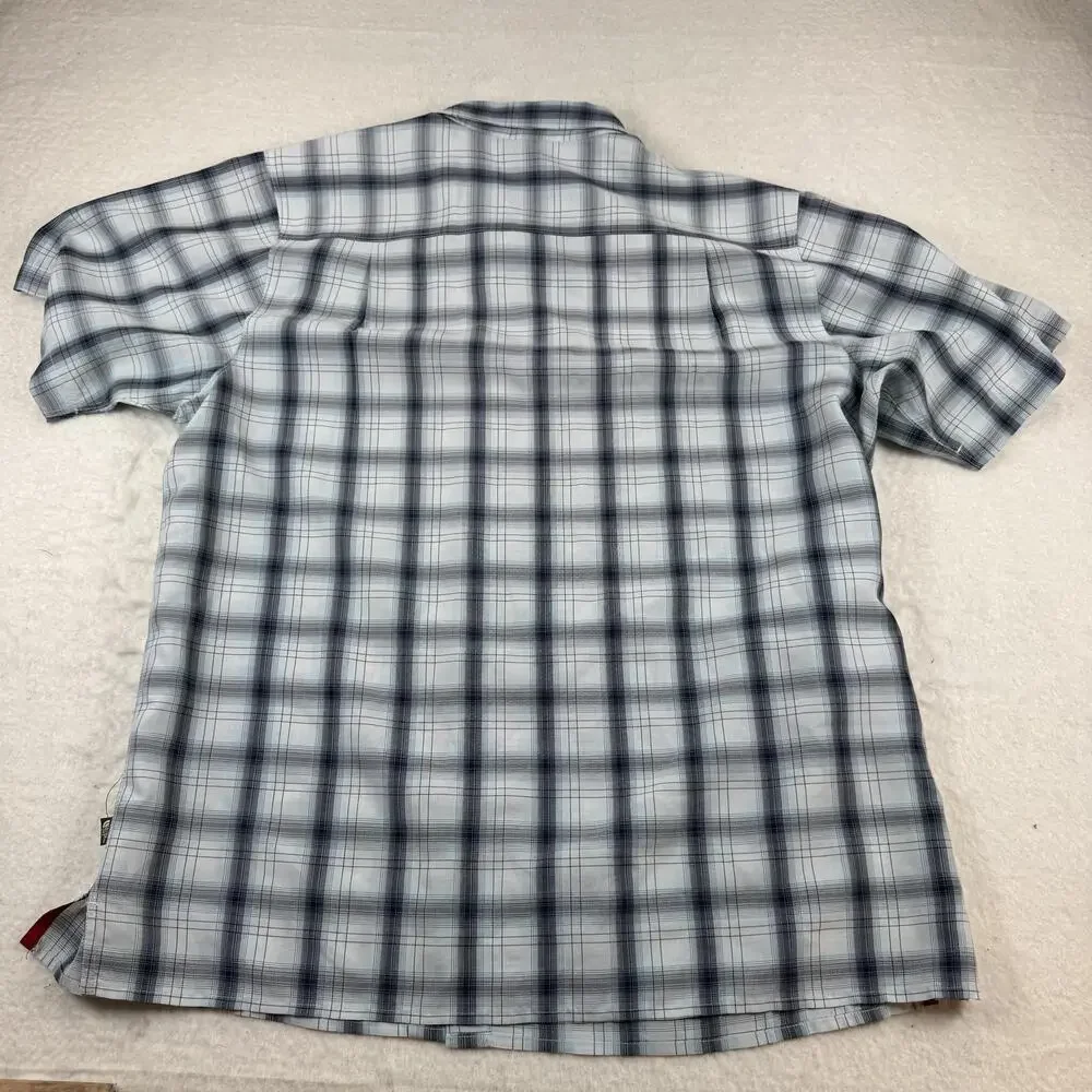 The North Face Shirt Mens Size XL Blue Plaid Short Sleeve Button Up Outdoor
